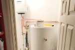 Unvented cylinder installation during the process.